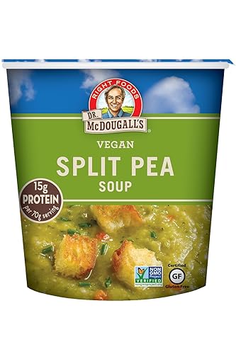 Dr McDougalls Right Foods sopa vegana de guisantes partidos sin gluten vasos de 25 oz Paquete de 6