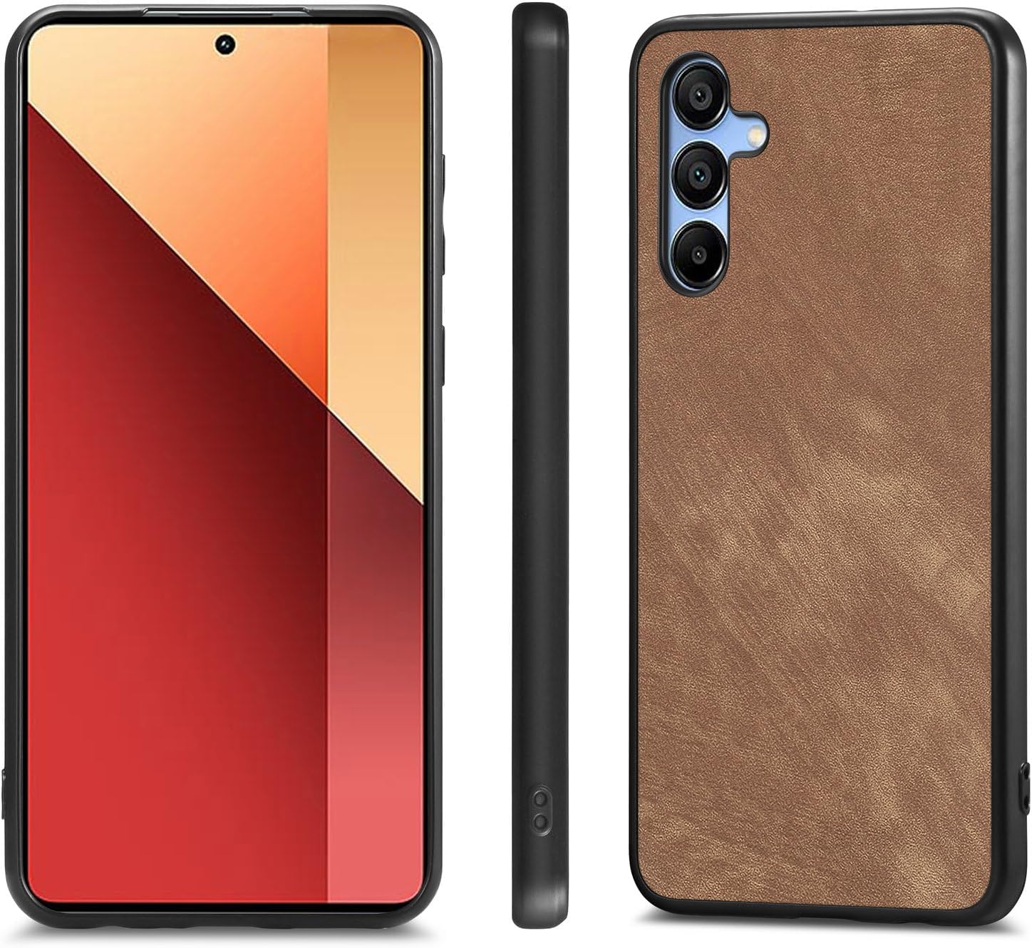 Case Compatible with Redmi 9i 4G Cover,Compatible with Redmi 9A 4G 2 in 1 [PU+TPU] Lens Protection Anti-drop Brown