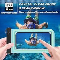 Vista 7 de Paquete de 2 bolsas flotantes impermeables para teléfono, bolsa seca flotante a prueba de agua para teléfono celular con cordón ajustable, funda