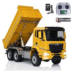 1 14 6x6 RC Hydraulic Dump Truck Metal 3-Way Radio Control Tipper Car Model LESU Construction Vehicle for