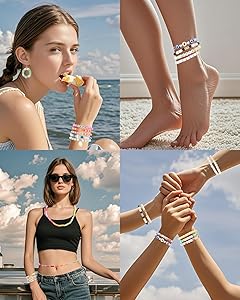 BestNow Clay Beads Bracelet Making Kit 120 Colors 6 Box Flat Polymer Heishi Beads Set for Friendship Jewelry Making with Pendant Charms Crafts Gifts for Girls Ages 6 7 8 9 10 11 12 Kids Adults