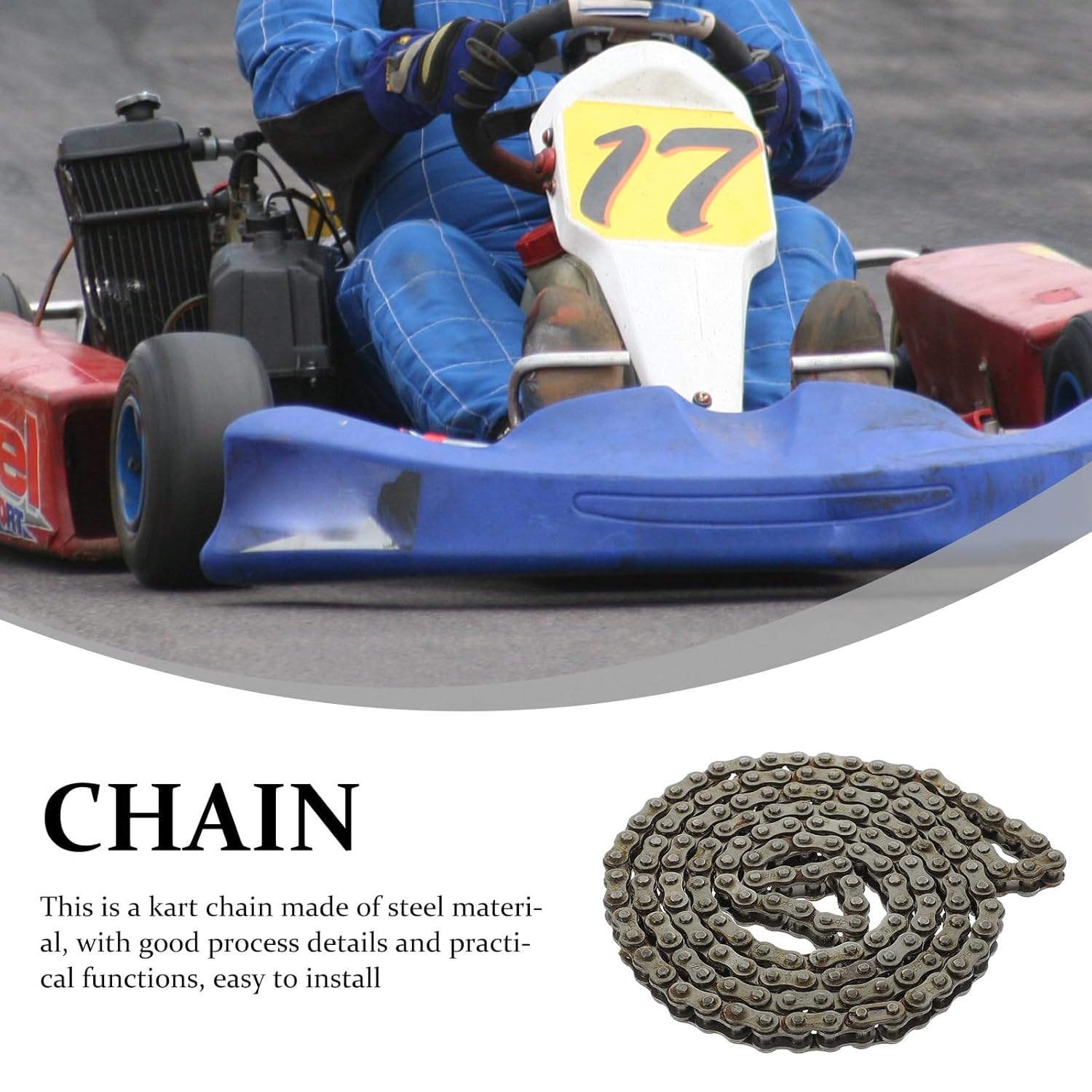 NOLITOY 35 Roller Link Chain with Go Kart Connecting Link, 5Ft Mini Bike Steel Chain Replacement for Mini Bike Accessories and Power Transmission