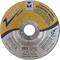 Vista 34 de Mercer Industries 621070 - 4-1/2" x 1/4" x 5/8"-11 Tipo 27 Muelas abrasivas para mampostería (paquete de 20)