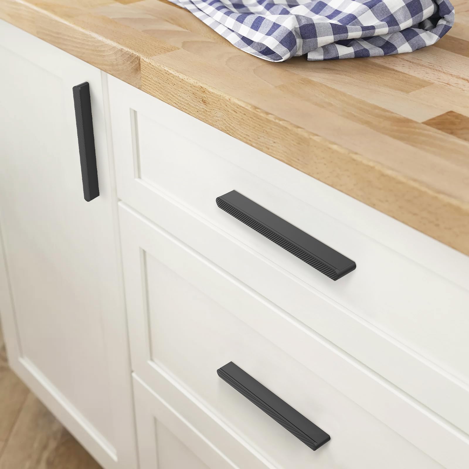 FURNIWARE Pack of 10 Furniture Handles, Carving Process Cabinet Handles, 128 mm Hole Spacing, Kitchen Handles - Image 3