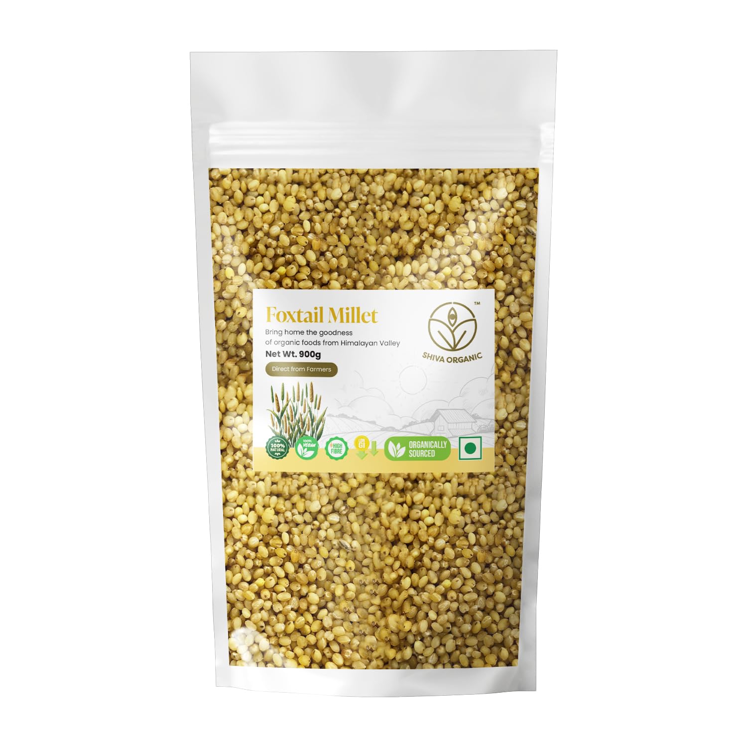 Shiva Organic Foxtail Millet 900g - Gluten-Free Whole Grain Superfood for Healthy Living