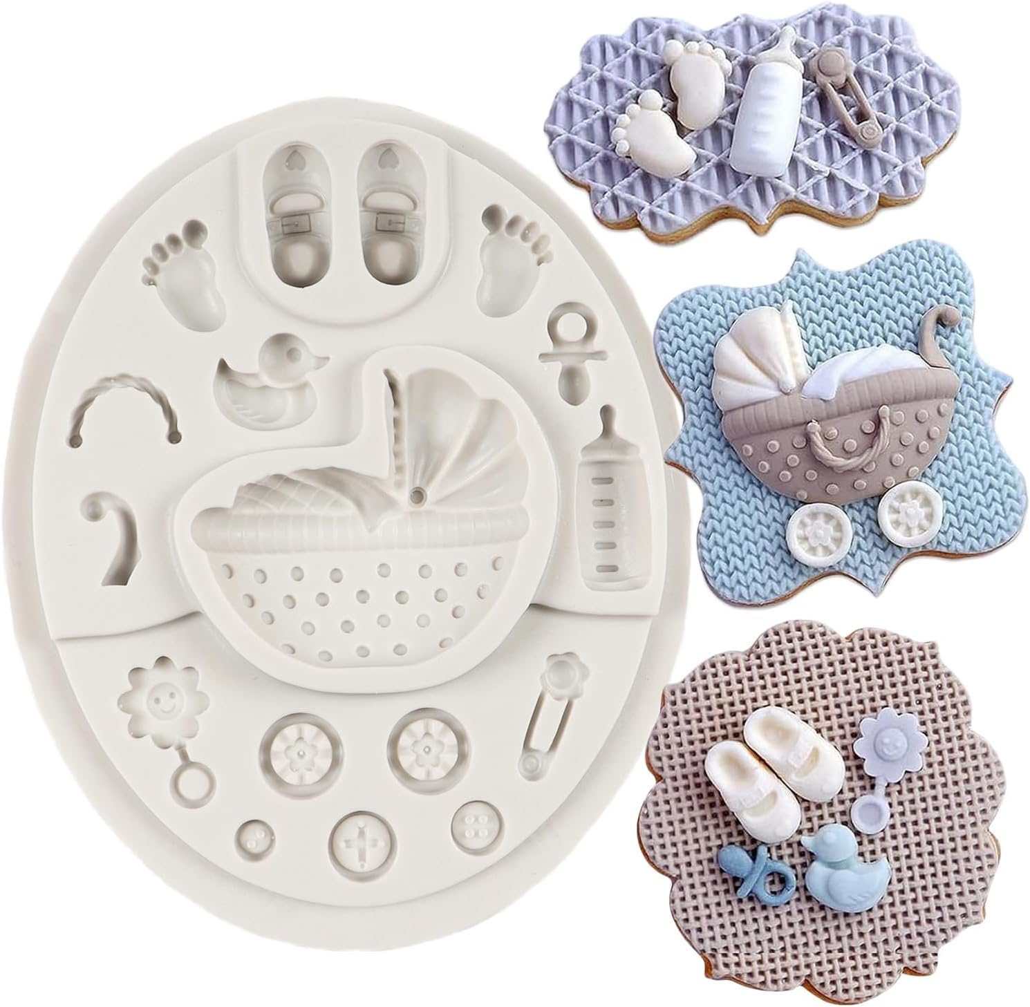 Silicone Candle Molds for Candle Making Moulds for 3D Fondant Daisy, Peony, Rose, Tulip Flowers, Silicone Wax & Resin Decor Moulds for Candle (Baby Shower Accessories Mold)-image-12