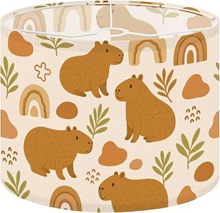 LampShade 1Pack Cute Capybara Gifts Rainbows Leaves Abstract Shapes Earth Tones Lamp shades for Table Lamps, Floor Lamps, Diy Pendant Light HD Printing Replacement LampShades House Decor