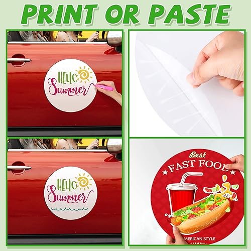 Miniatura 5 de Frienda Paquete de 2 imanes magnéticos para automóvil en blanco, hoja de calcomanías para parachoques con imanes autoadhesivos para automóvil para