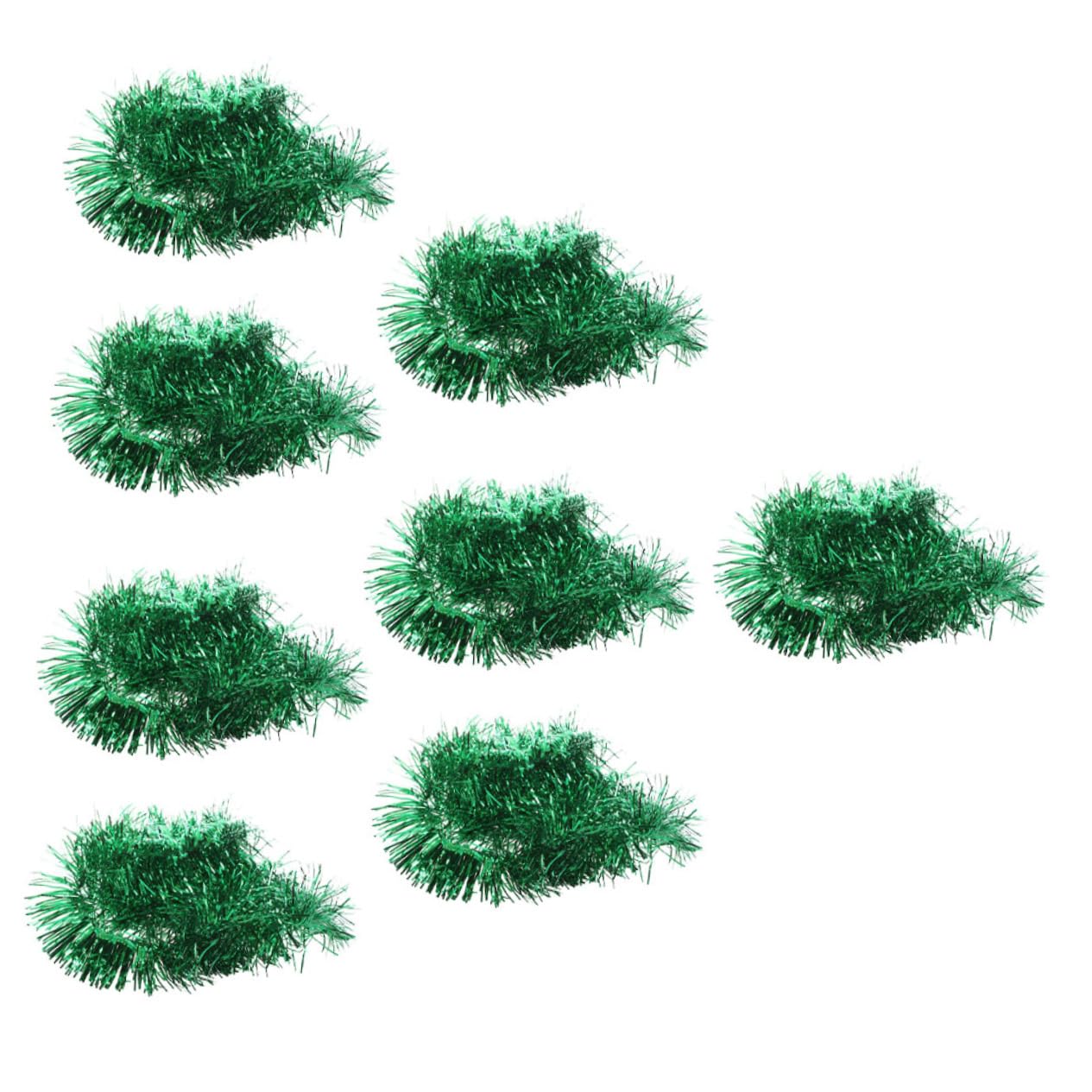 Guirnalda de espumillón verde de 2 metros TOPPERFUN para decoración navideña, pack de 8 unidades