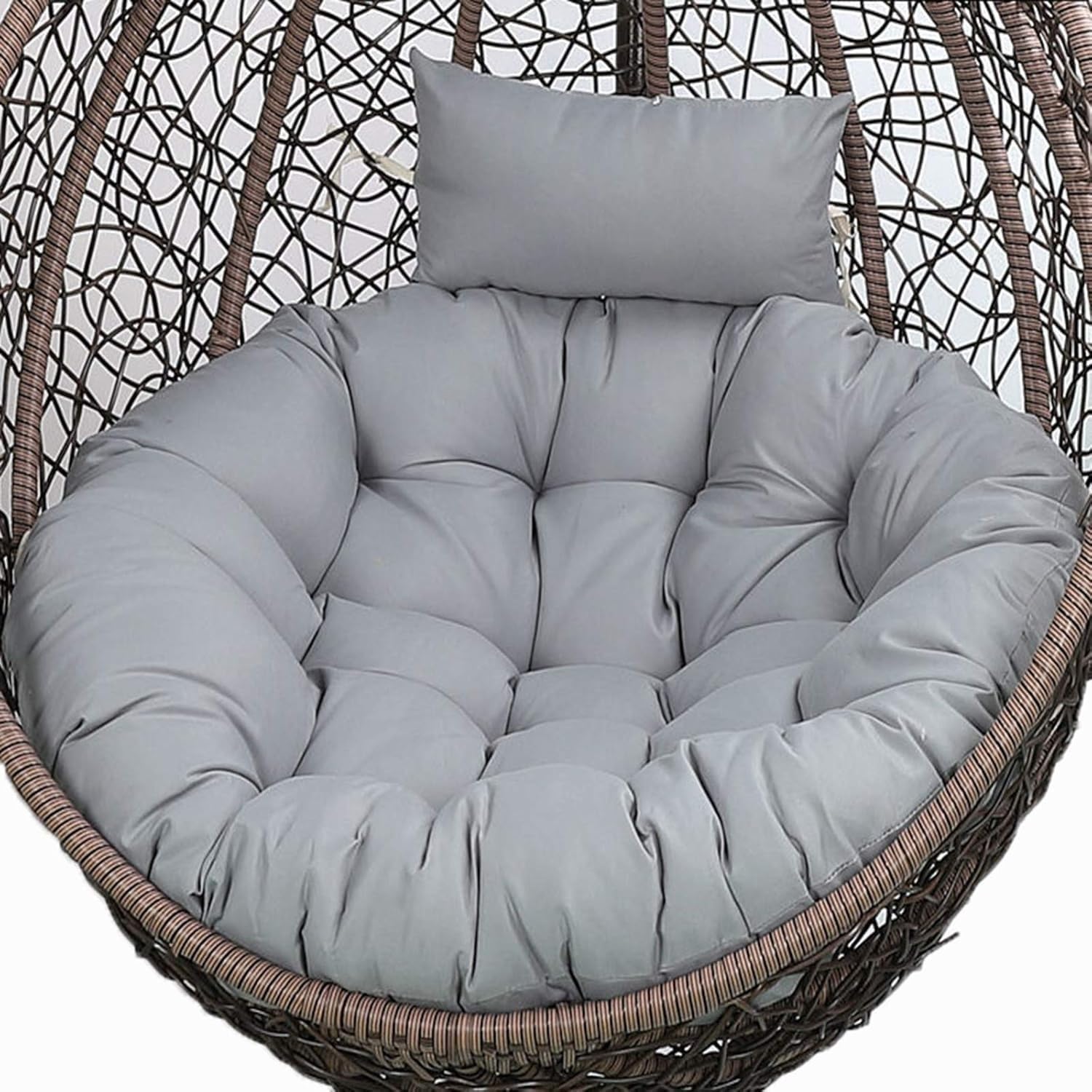 ERTsrhFD Outdoor Cushion Replacement for Hanging Swing, Thicken Round Hammock Chair Only, Washable Cushions(Grey)