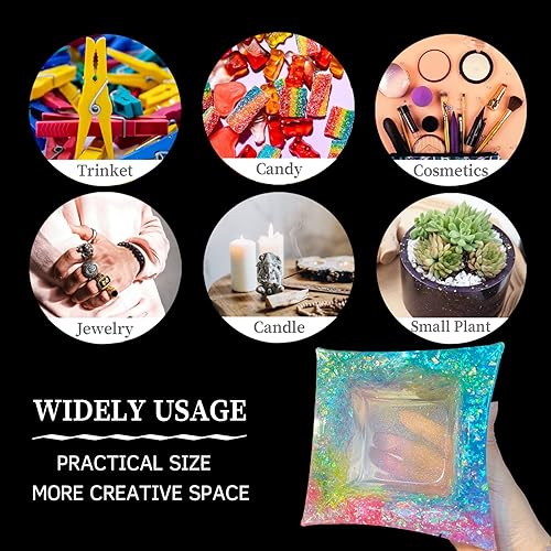 Miniatura 5 de Molde de silicona para macetas irregulares, molde de silicona para maceta, molde de fundición de resina epoxi, contenedor cuadrado geométrico, molde