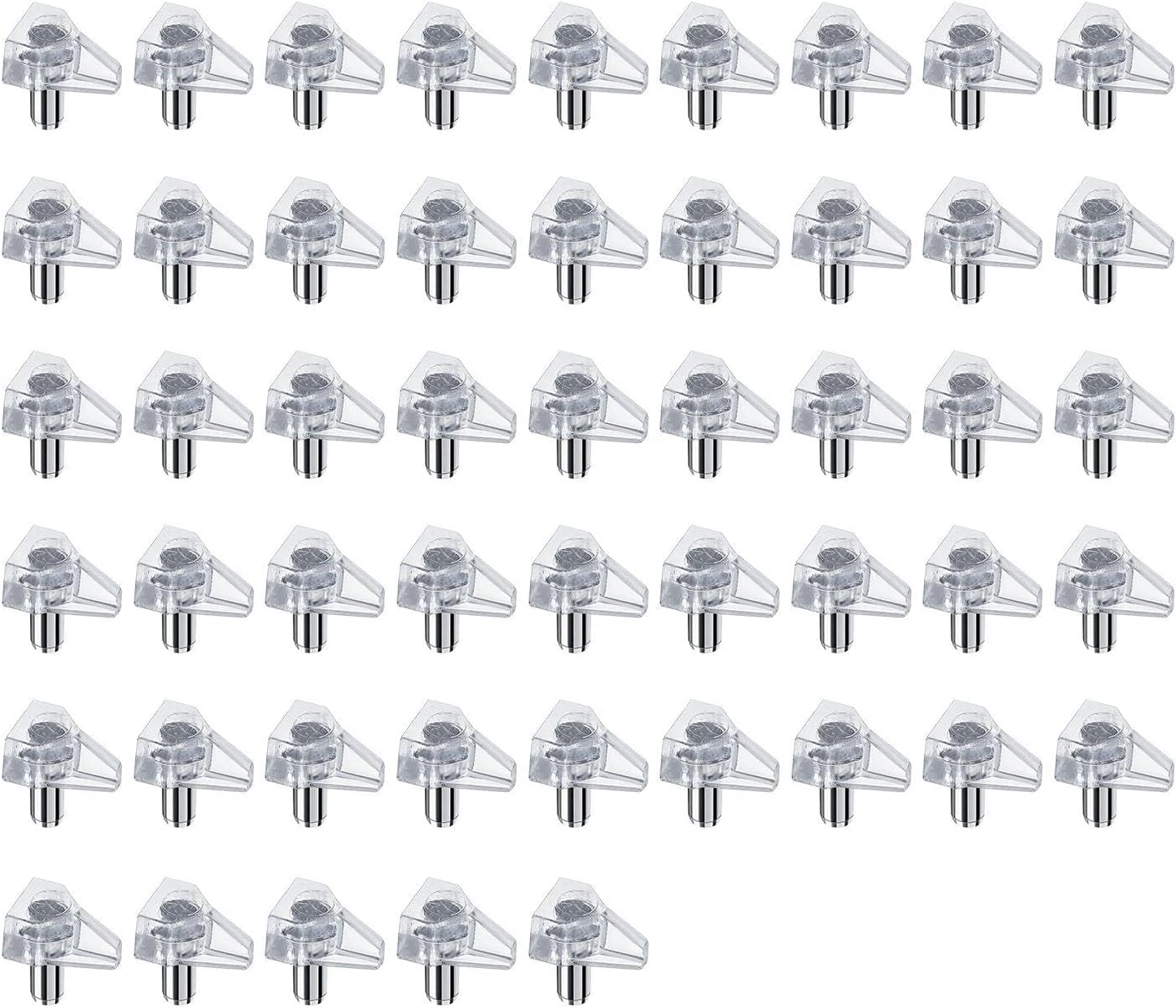 50PCS 3/16 Inch Shelf Support Pegs,5mm Clear Plastic Cabinet Shelf Pins,Shelf Supports Pins for Wood Shelving,Shelf Bracket Nail,Kitchen,Furniture,Book Shelves,Closet (50 Pcs)