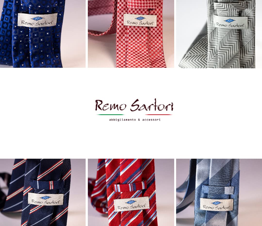 Remo Sartori - Cravatta In Reps di Seta a Righe Regimental, Larghezza 8cm, Made In Italy, Uomo