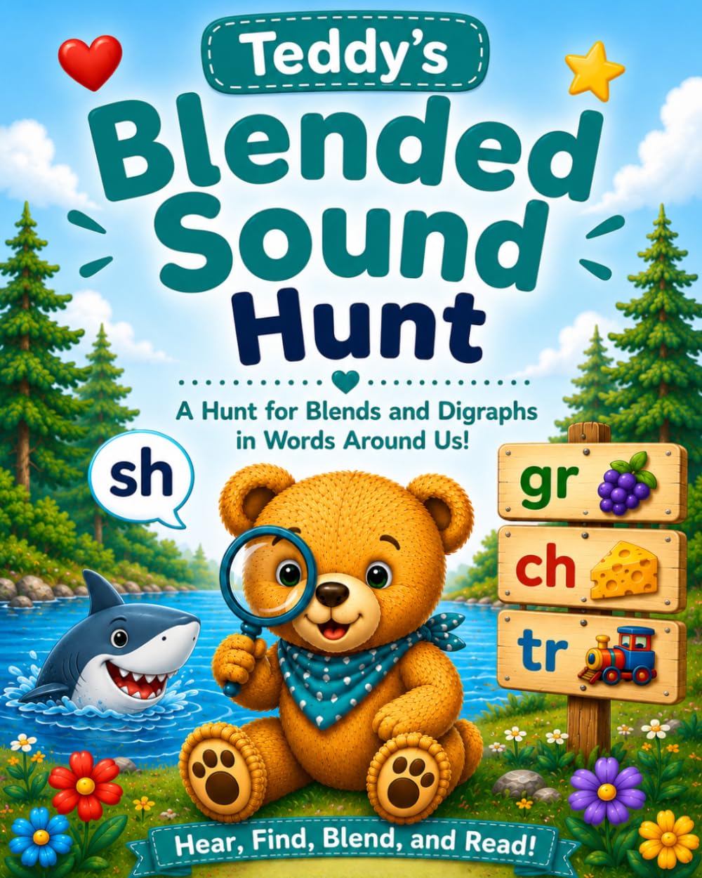 Teddy’s Blended Sound Hunt: A Fun Search and Find Adventure for Beginning Readers Ages 4-7 (Reading Hugs)