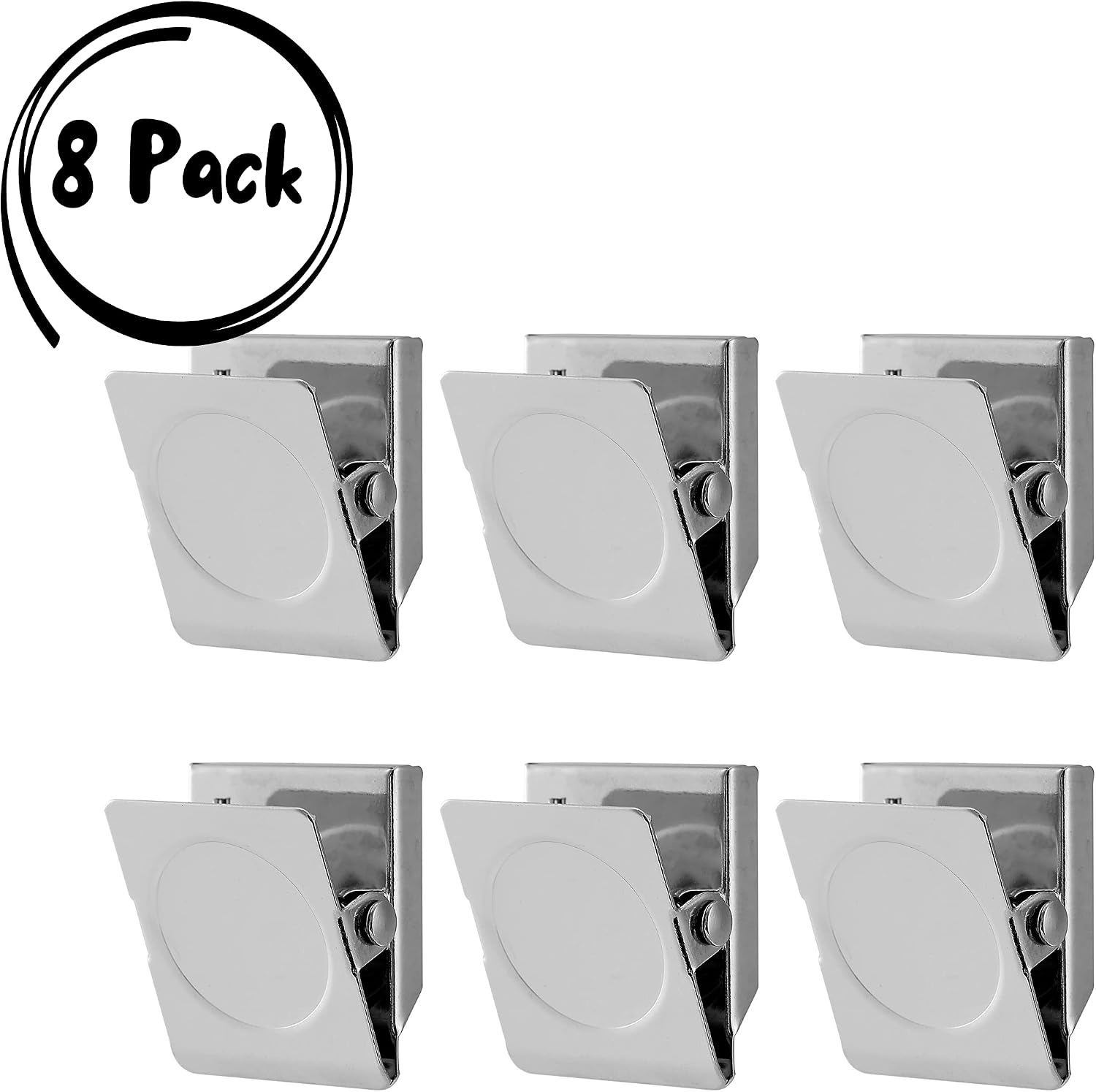 Mr. Pen- Magnetic Clips, 8 Pack, Silver, 1.2 Inch, Metal Clips, Refrigerator Magnets, Clip Magnets, Magnet Clips, Fridge Magnet Clips, Magnetic Clips for Refrigerator, Magnetic Clips for Whiteboard