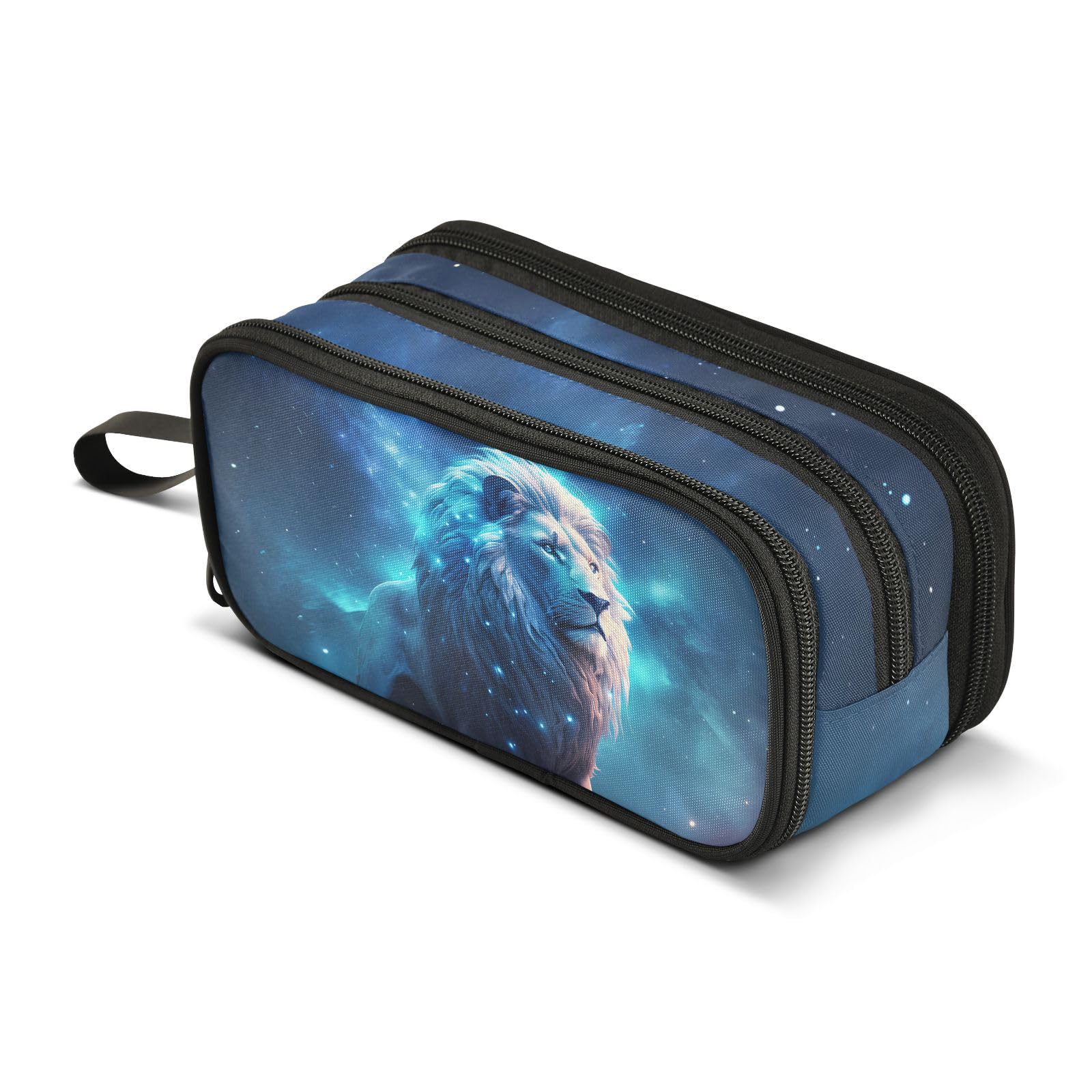 ISAOA Big Capacity Pencil Cases Stars Galaxy Lion Pouch Bag Large Pen Bag Stationery Bag for Girls Boys Student Adults Zipper Pencil Pouch