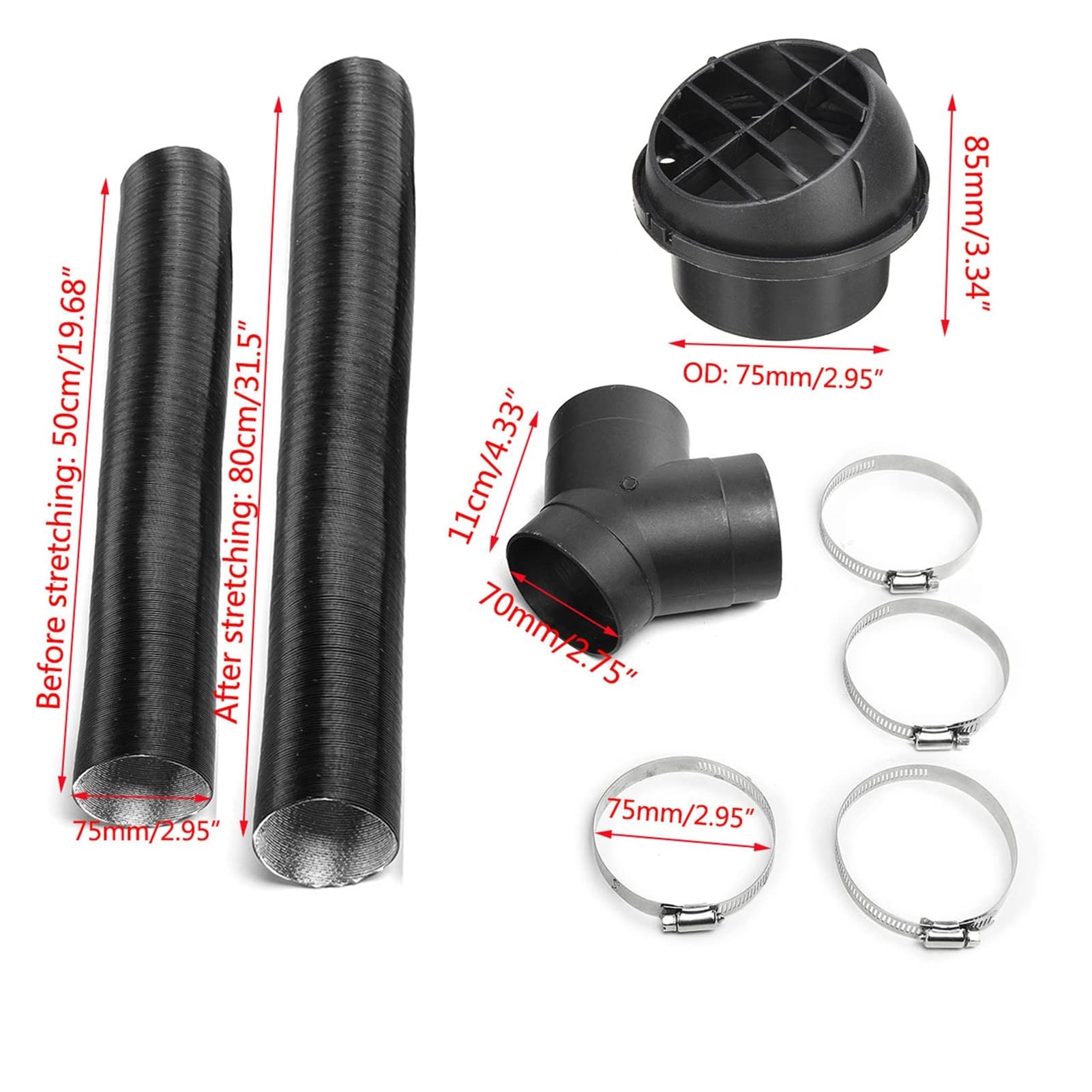 Onderuitloop rond 75mm met EPDM flap