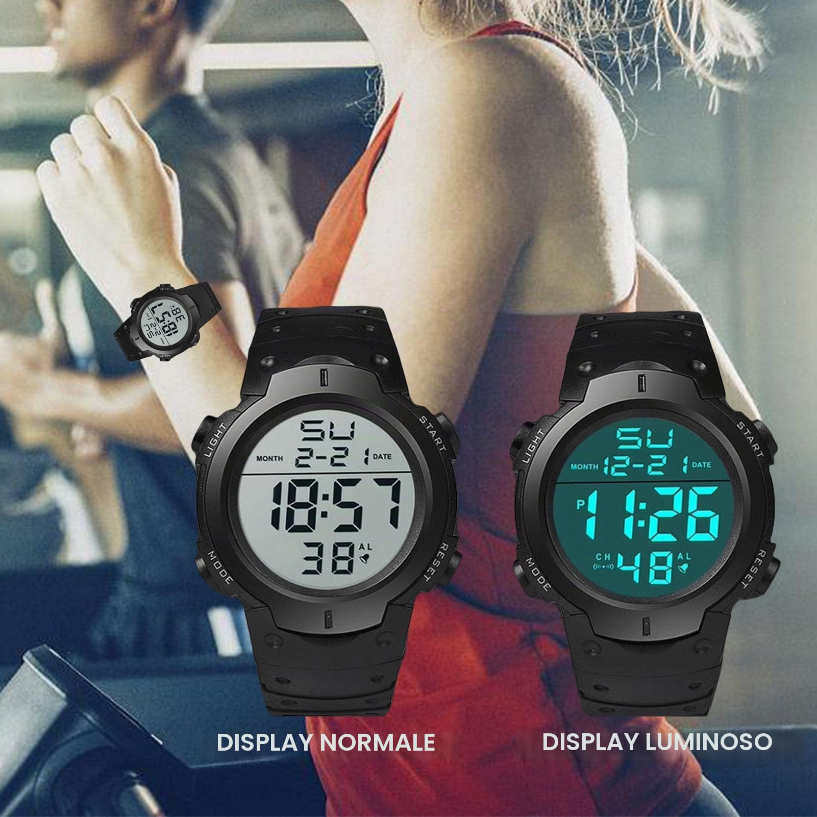 Orologio digitale da arbitro, impermeabile, cronometro, per partite sportive, ufficiale, per allenatori, orologio da polso militare con quadrante grande, retroilluminazione a LED, per corsa e