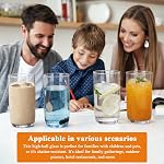 Berglander Highball Ensemble de lunettes 4pc, 14 oz Tall PET Verres Collins, coupes en verre réutilisables, verre à bar pour boissons, bière, jus, lait, mojito, boisson froide