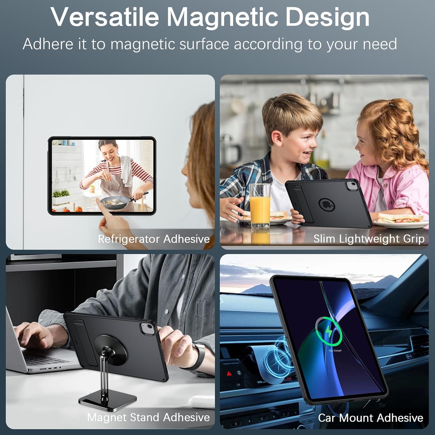 BENTOBEN for iPad Air 11" Case M3/M2 2025/2024 with Invisible Stand,iPad Air 7th/6th Gen Magnetic Case,Translucent Matte Shockproof Protective Tablet Cover for iPad Air 5th/4th Gen 10.9" 2022,Black - Image 2