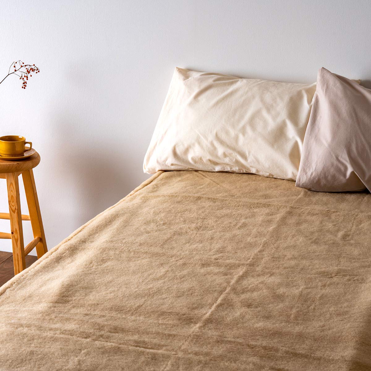 Amazon.co.jp: Kyoto Nishikawa Bed Blanket, Single, 100% Wool, Made