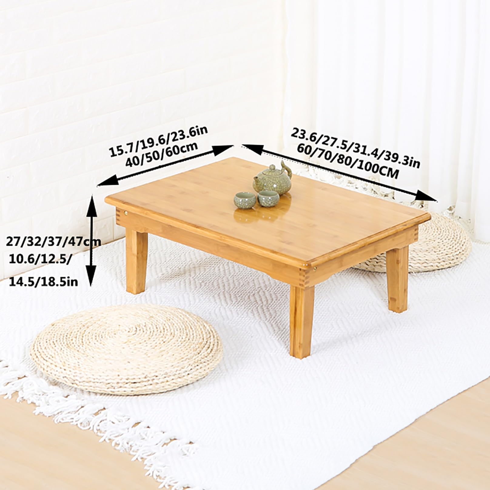 Tavolo pieghevole giapponese Kotatsu – basso profilo tavolo da pranzo e tavolino da caffè per sedersi, meditazione e relax a casa, ufficio o fattoria – ideale per spazi accoglienti