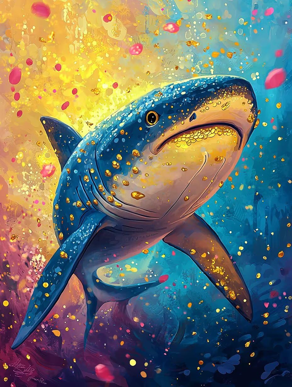 WEISHIWE Rekin Malowanie według liczb dorosłych, 60x80cm w-840