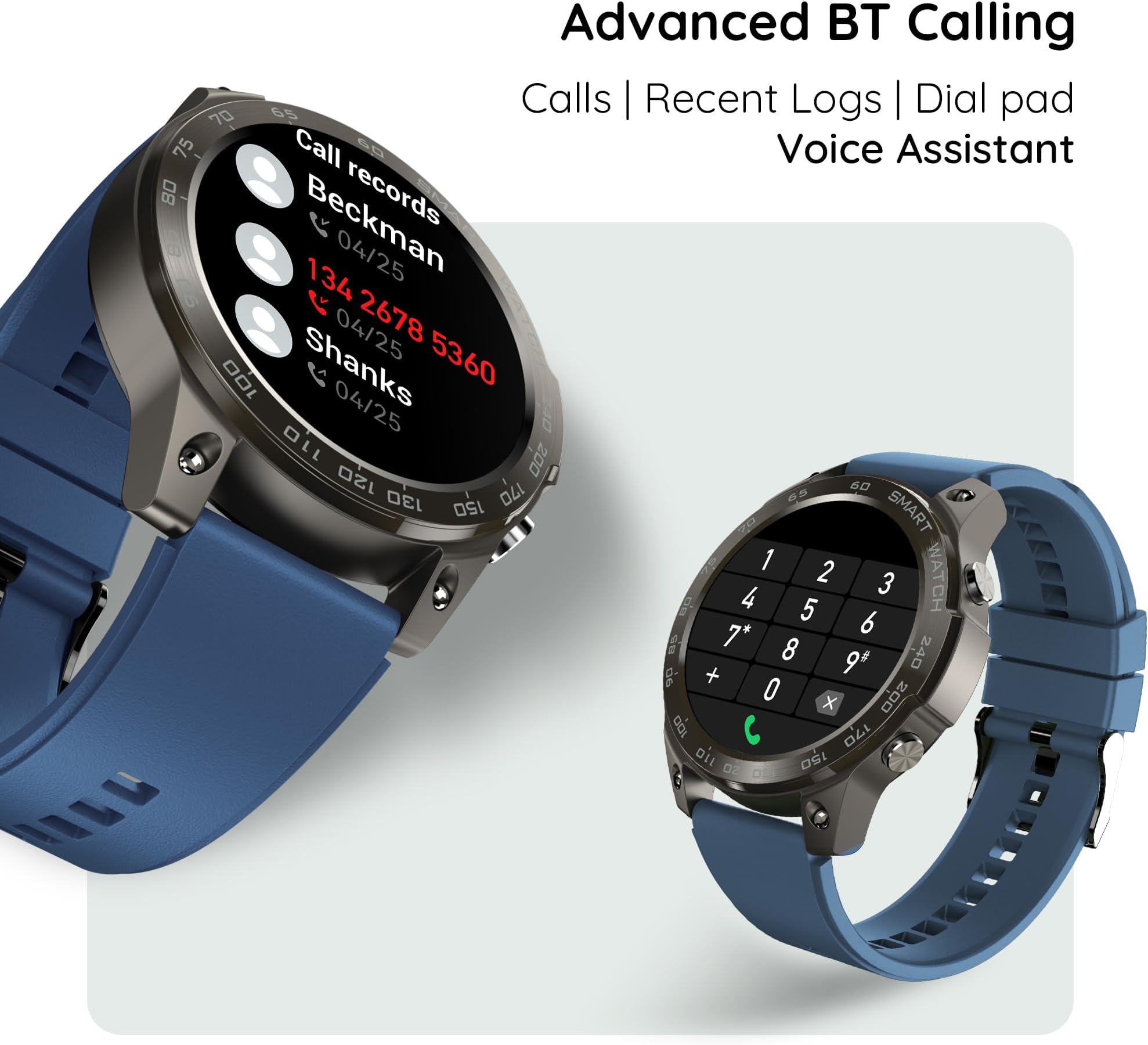 Pebble Cosmos Endure 1.46" Amoled Largest Display Bluetooth Calling Rugged Smartwatch (Glacier Blue)