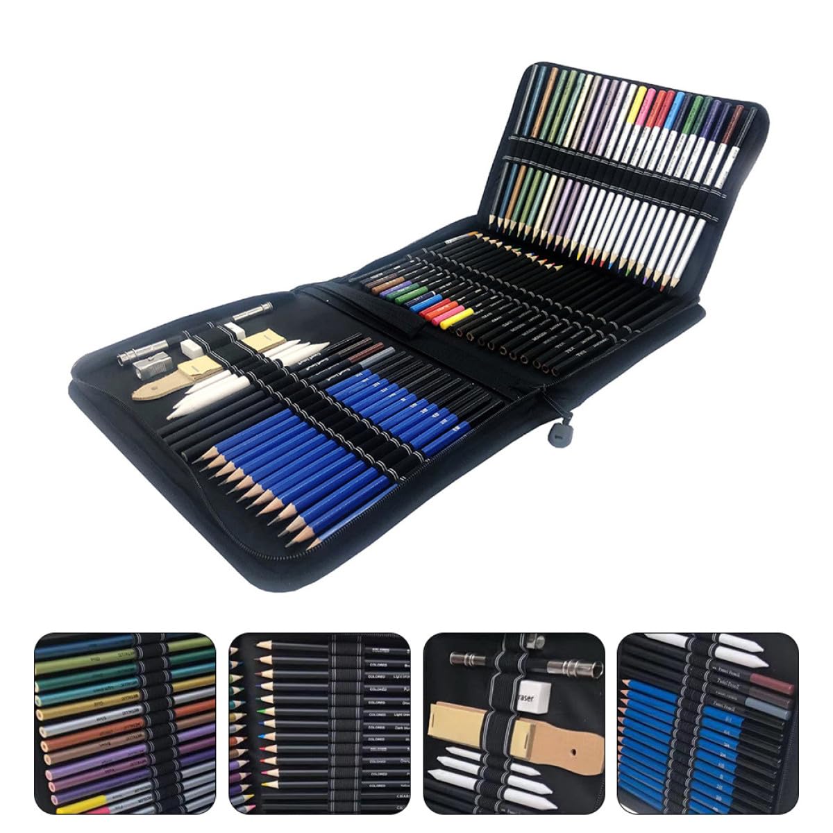 ibasenice Juego de Lápices de Dibujo Profesional Colores Vivos y Madera de 72 Piezas para Pintura y Scrapbook, Adecuado para