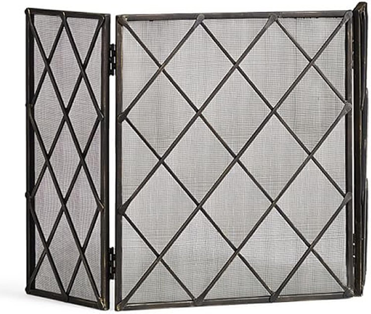 Fireplace Screen, Heat-Resistant Wrought Iron Spark Guard, 122x72cm Mesh Curtain for Charcoal & Wood Fires, Black Safety Barrier for Home Decor