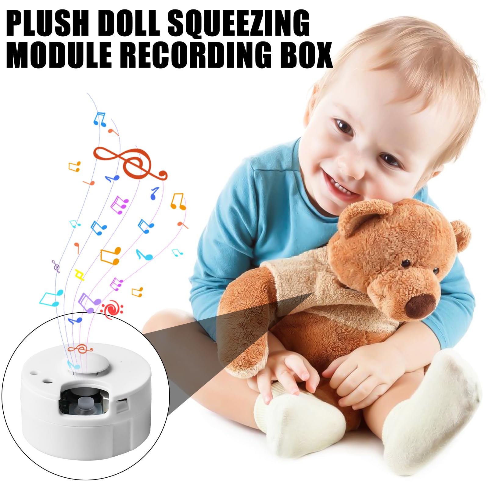 2 grabadoras de voz para animales de peluche, módulo de sonido de grabación en 60 segundos para osito de peluche, módulo de sonido jugable, grabadora de voz, juguete para grabación personalizada