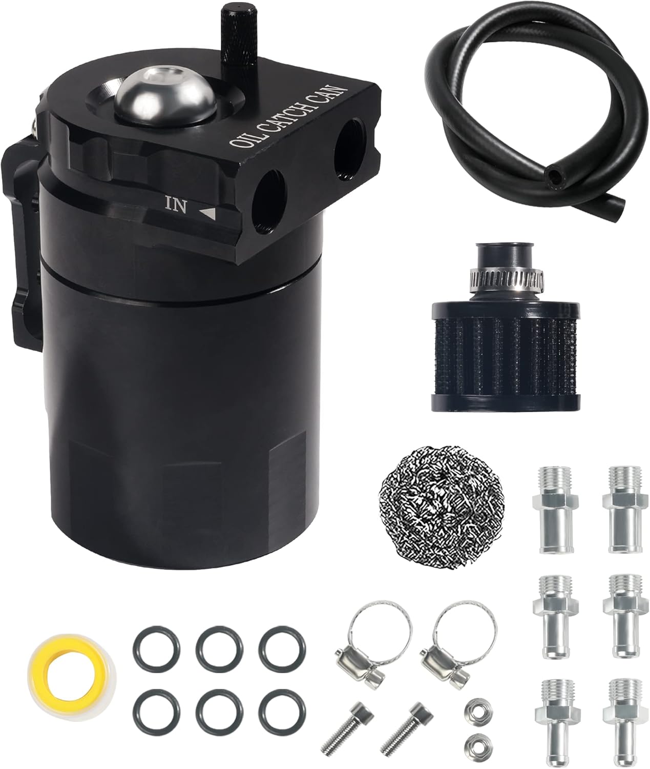 AOCISKA Aluminum Baffled 300ml Oil Catch Can Kit