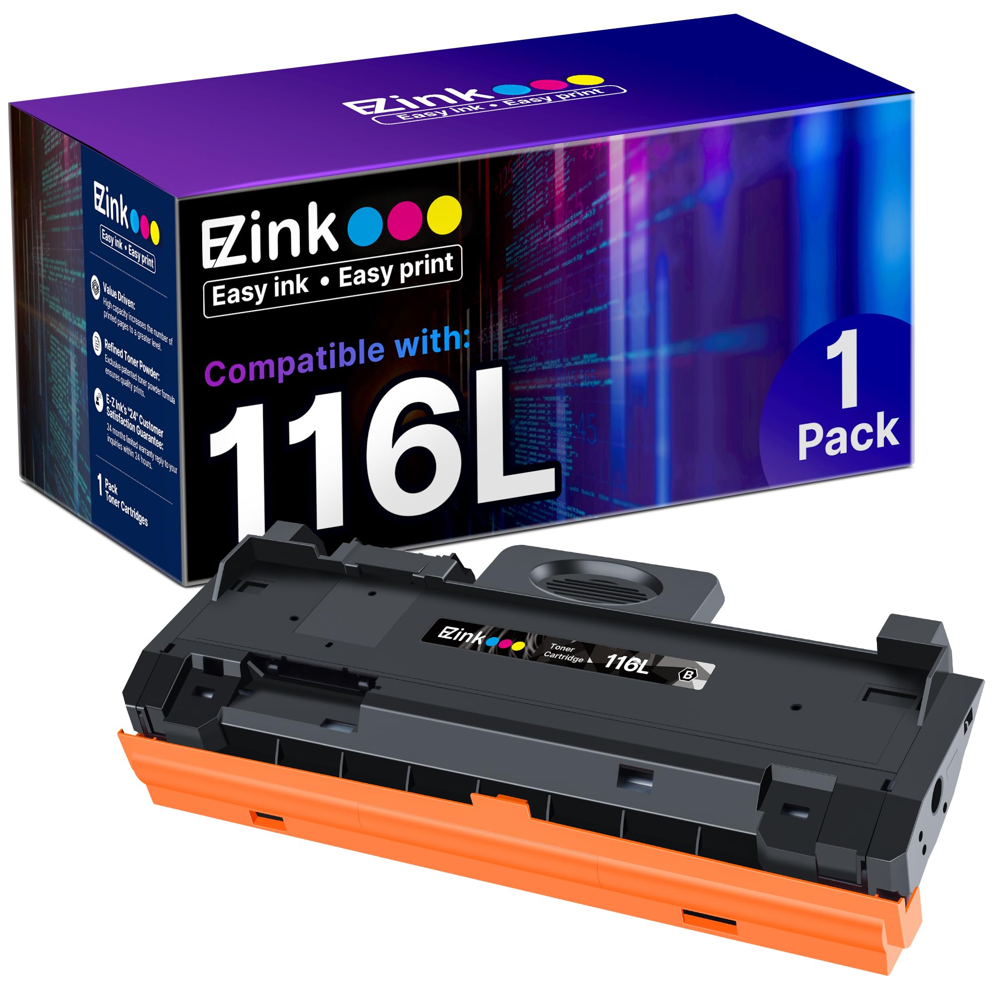 E-Z Ink Compatible Toner Cartridge Replacement for Samsung 116L MLTD116L D116L MLT D116L to use with SL-M2625D SL-M2675F SL-M2825DW SL-M2835DW SL-M2875FD SL-M2875FW SL-M2885FW (1 Black)