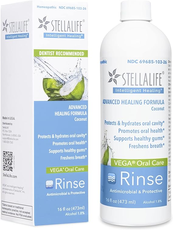 StellaLife Vega Oral Rinse Dry Mouth Mouthwash, Natural