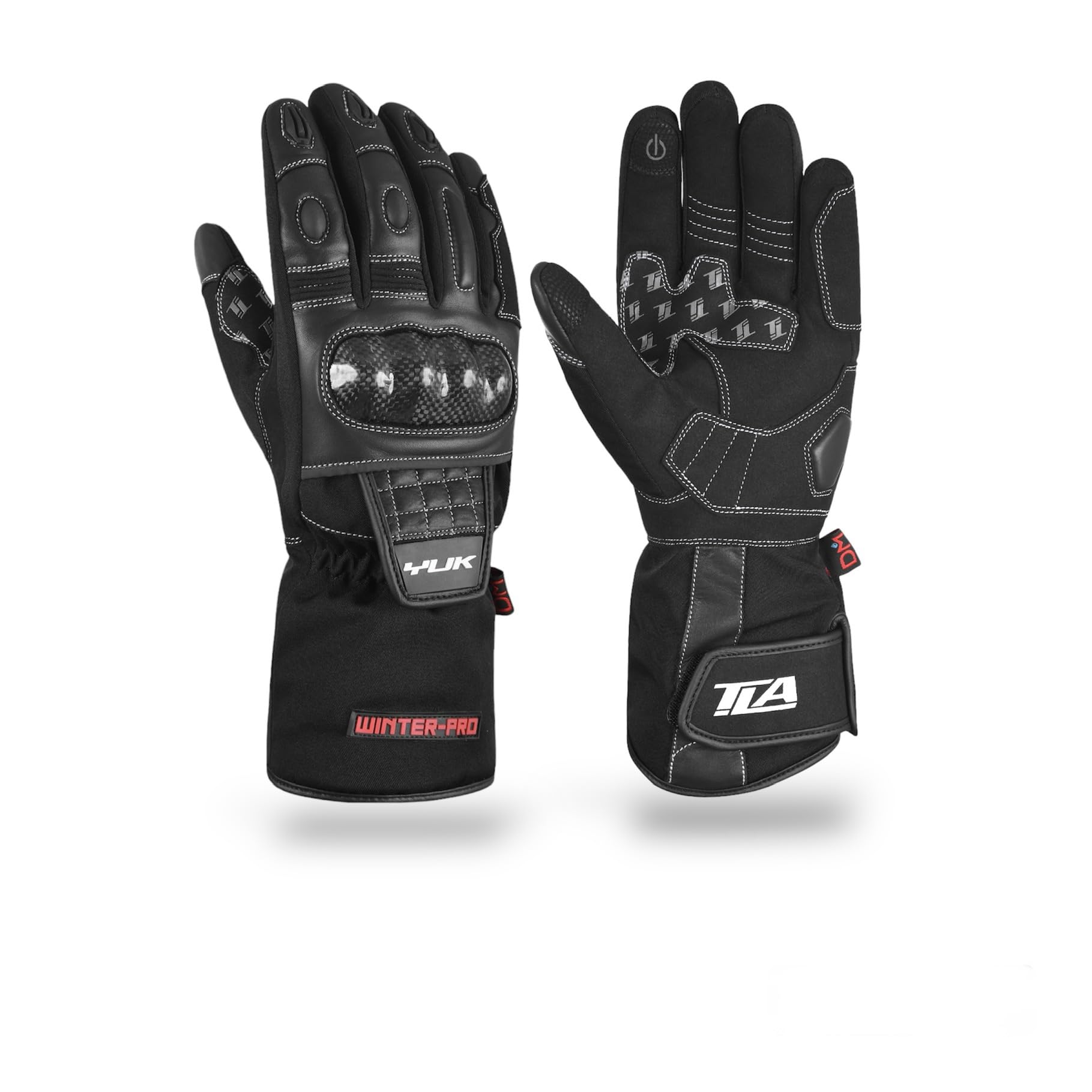 TLA YUK Guanti moto invernali impermeabili con protezioni nocche omologati CE, unisex uomo/donna, Guanti da moto e scooter, imbottitura con membrana protettiva per clima freddo.