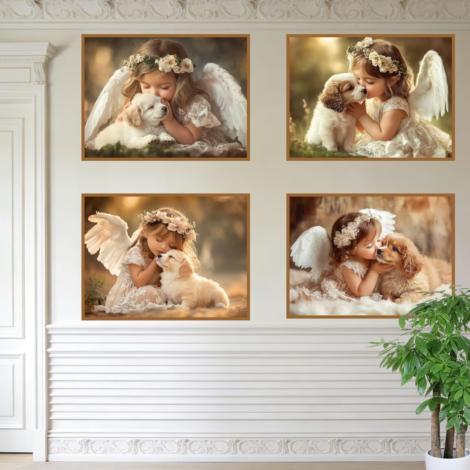 Malarstwo diamentowe pies 60 x 45 cm kwadratowy obraz diamentowy 4 sztuki 2026 nowy zestaw do malowania diamentami 5D z akcesoriami, prezenty świąteczne, dekoracje świąteczne i noworoczne i święty