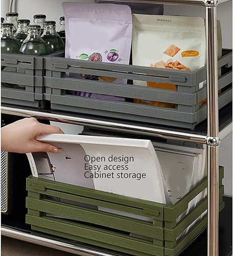 Miniatura 8 de Yinhing Retractable Storage Box Bin Organizer Expandable 30.5-51.5cm PP Material for Bedroom Office Camping Car Trunk Organization (Grey)