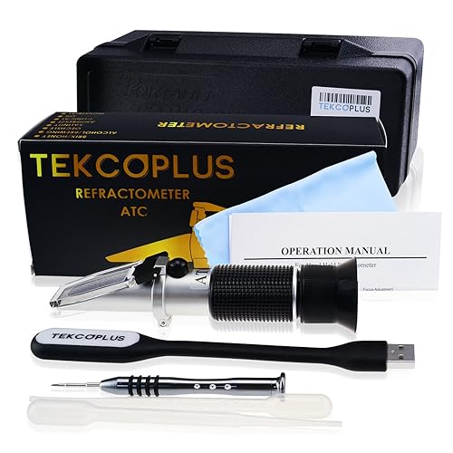 Miniatura 3 de TEKCOPLUS Refractómetro anticongelante 4 en 1, refractómetro de refrigerante con ATC para verificar el sistema anticongelante del automóvil, glicol,