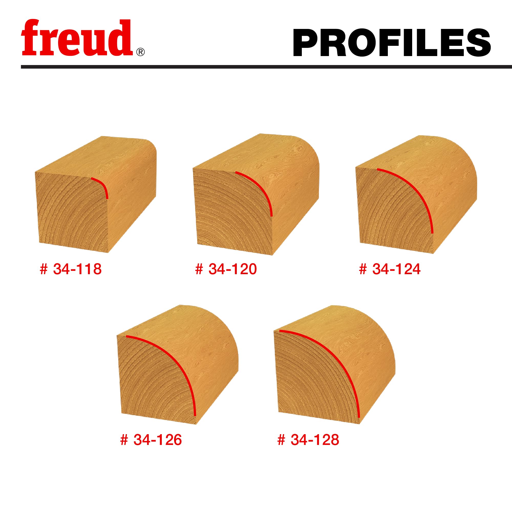 Freud 6 Piece Round Over/Beading Router Bit Set -3