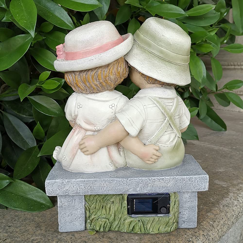 Ozdoby ogrodowe, outdoor kreatywne posągi z żywicy ozdoby, dekoracja podwórka, nadaje się na balkon, taras, trawnik, A-24 × 17 × 31 cm