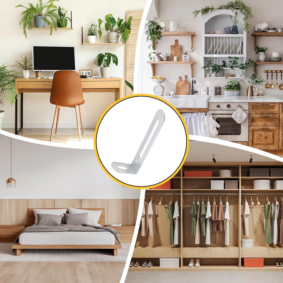 20PCS 2.88"x0.95"x0.6" Slotted Corner L Bracket Adjustable Angle Brace Metal 90 Degree Fastener Heavy Duty Support Brackets for Fixing Wooden Furniture Chair Table Cabinet (2.88"x0.95"x0.6")
