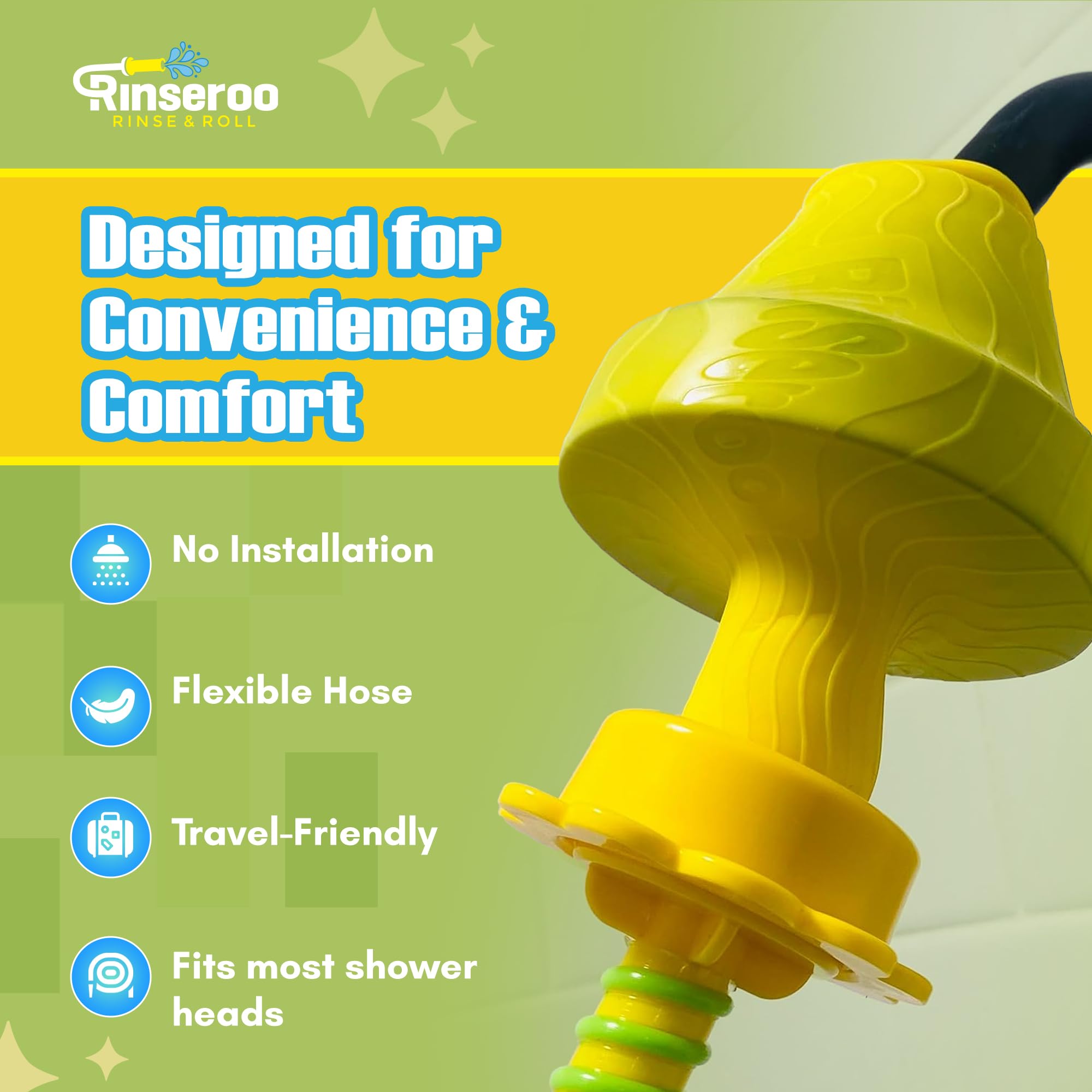 Rinseroo Manguera portátil para bidé, accesorio de ducha sin cordones para posparto, poscirugía, higiene de agua tibia. Pulverizador de mano para viajes, hombres, mujeres, caravana, alternativa a