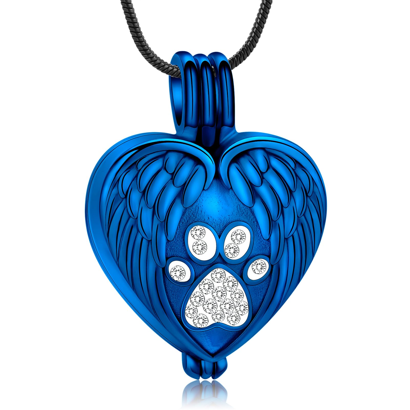 QGJNSGC Pet Cremation Jewelry for Ashes Heart Urn Necklaces Pawprint Cremation Keepsake Necklace for Pet/Dog's/Cat's Ashes Memorial Jewellery