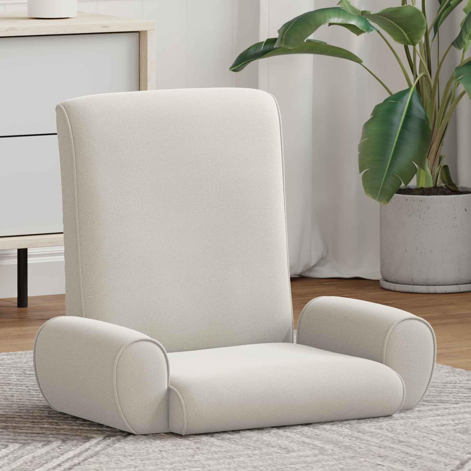 Regulowane krzesło podłogowe owies gruby welur z oparciem pod wieloma kątami, wyściełane, składane i ergonomiczne, do salonu, sypialni, medytacji i komfortu gier