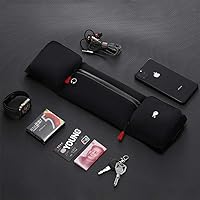 Vista 2 de Simptech Riñonera para correr con soporte plegable para botella de agua (botellas no incluidas), sin rebote de bolsillo grande, resistente al agua