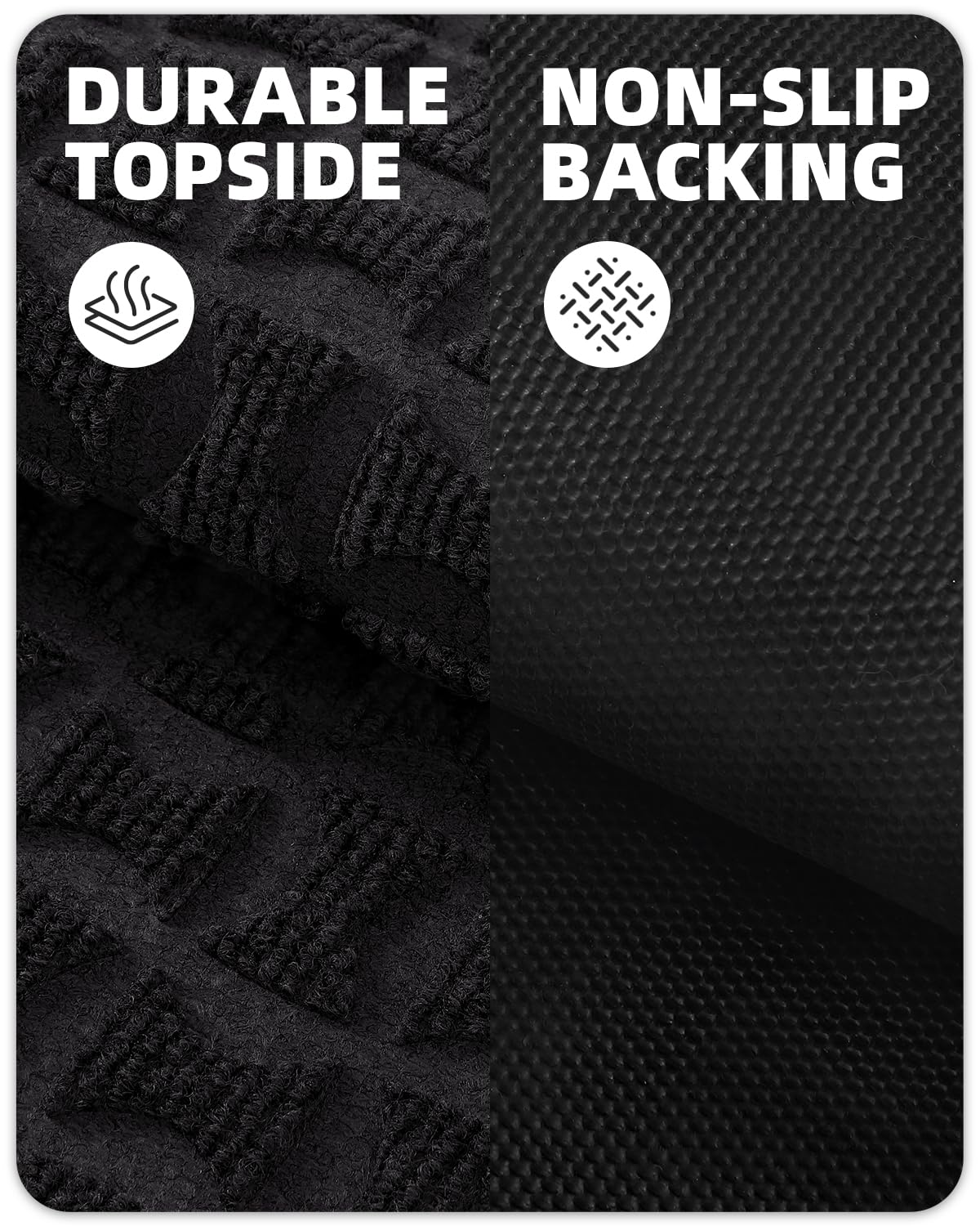 Color G Paillasson Exterieur Entree Resistant Pluie, Tapis Entree Exterieur Lavable et Absorbant, Tapis de Passage Antidérapant, Tapis de Porte Imperméable pour Entrée, Jardin (61x92cm, Noir)