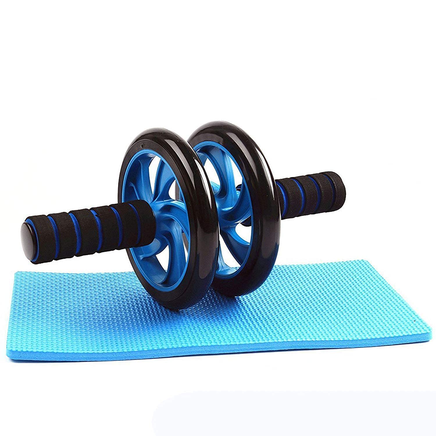 13 SOEME Anti Skid Double Wheel Total Body AB Roller with Thick Knee Pad Mat Exerciser for Abdominal Stomach Exercise Training for Men and Women (Multi Color)-image-37