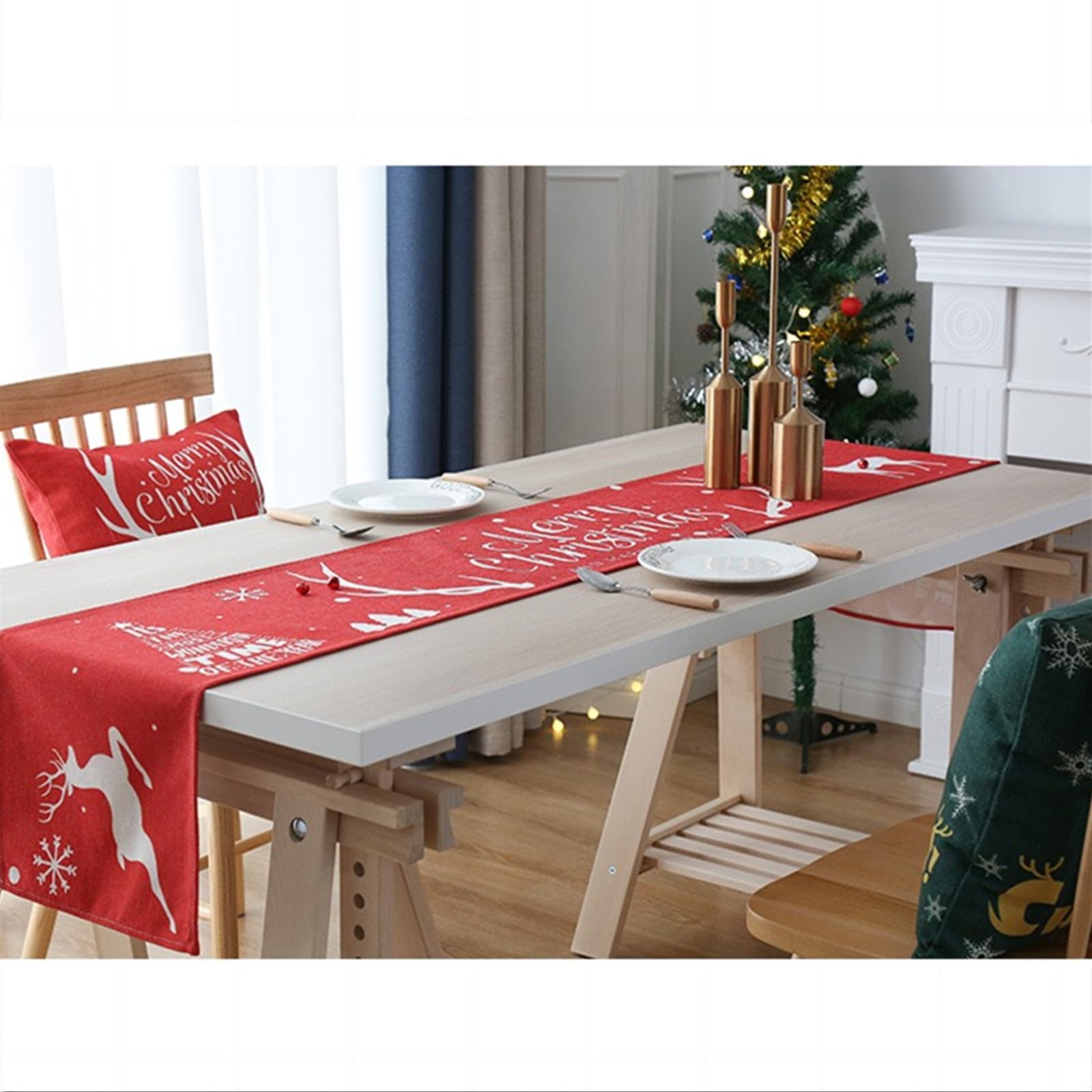 weihnachtsdekoration Weihnachtsdekoration Tischdecke Holiday Party Dekoration Winter Tischdecke Weihnachten Tischdecke-red1-30 * 240 cm