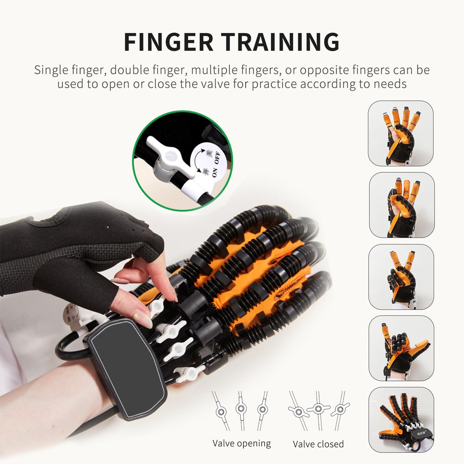 GAOXIAO Gants Robotisé de Rééducation de la Main, Gauche Droit AVC pour Les Mains, Personnes Paralysées Après Un Avc, Équipement de Récupération Thérapie de la Main Left L
