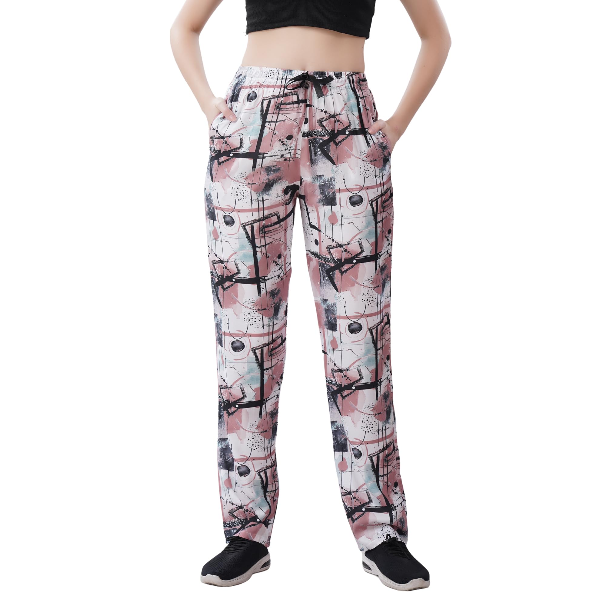 Cotton Fabric Relaxed Fit Printed Full Length Pyjama PJ-1180-image-45